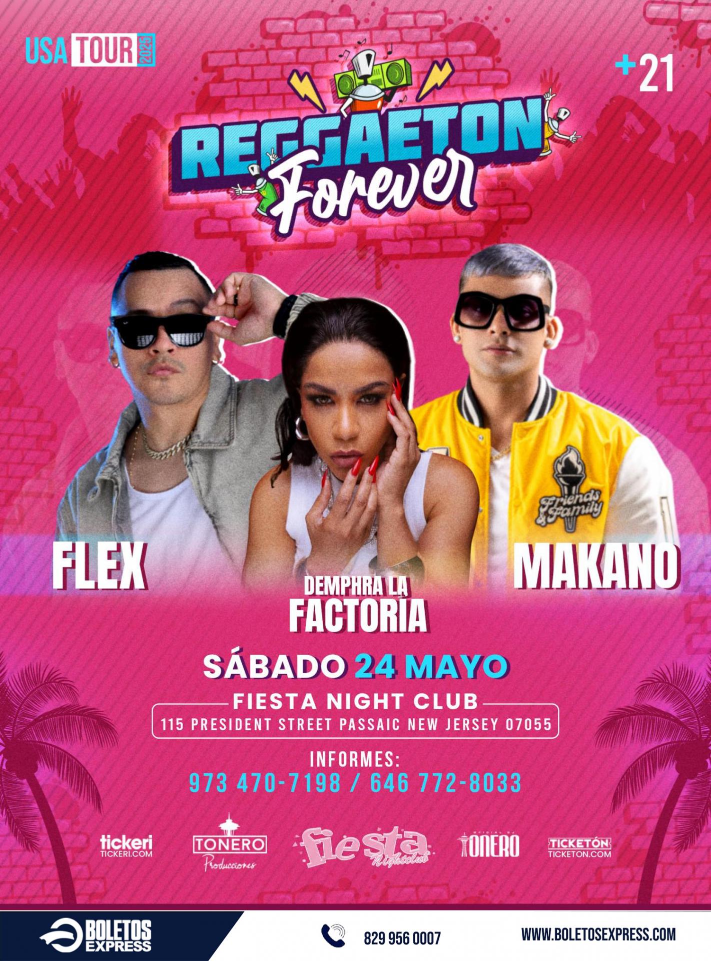 REGGAETON FOREVER CON FLEX, LA FACTORIA Y MAKANO EN VIVO EN PASSAIC