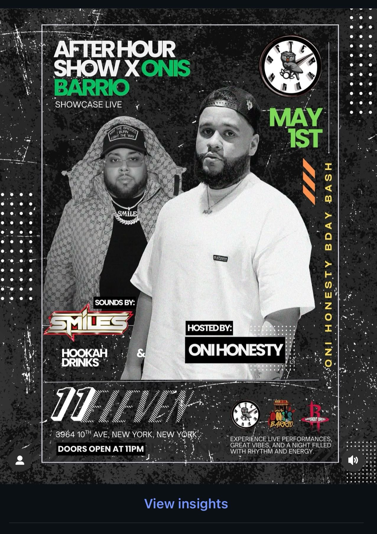 AFTERHOUR SHOW X ONIS BARRIO
