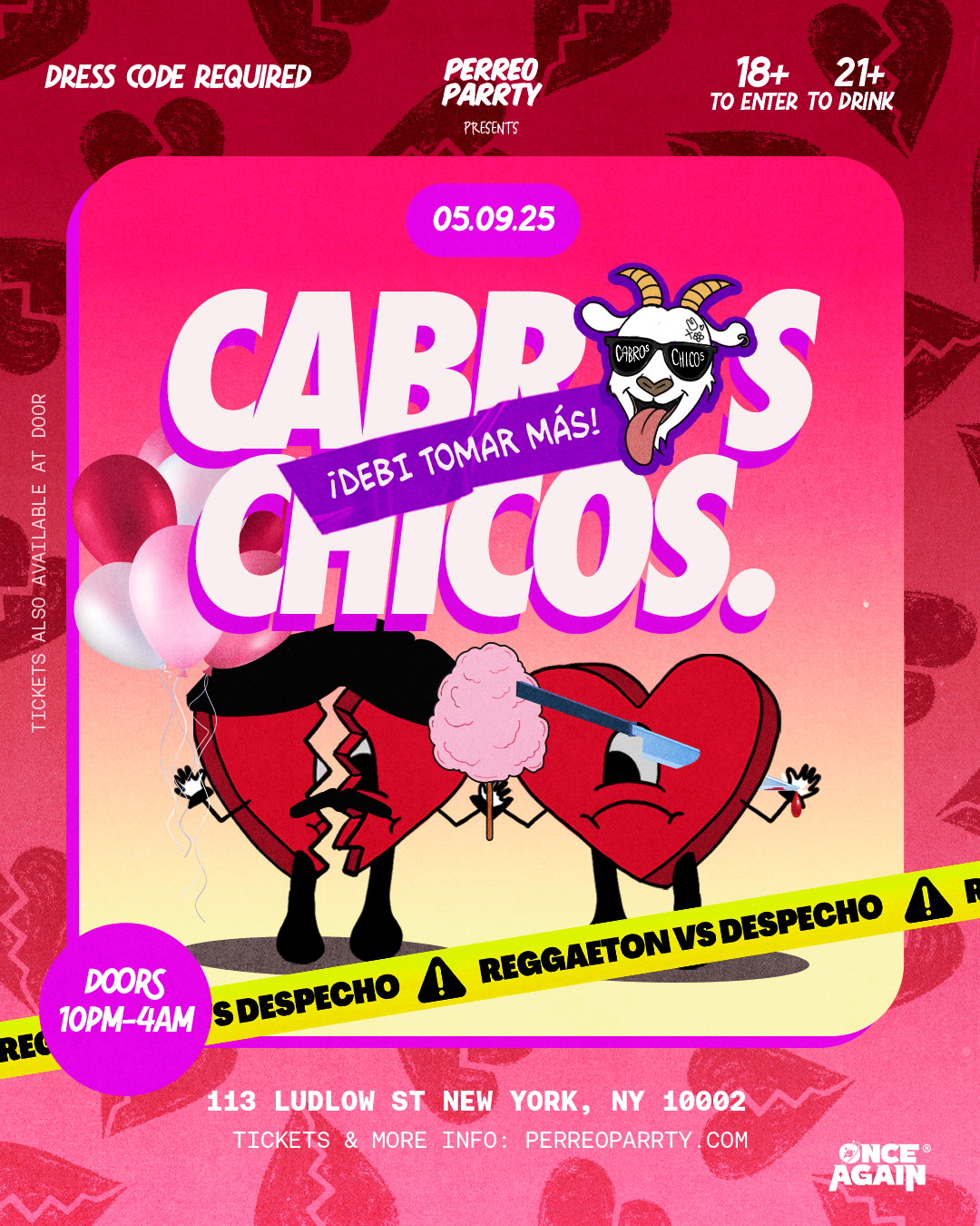 Cabros Chicos - Debi Tomar Mas - Latin & Reggaeton Dance Party in NYC - 18+