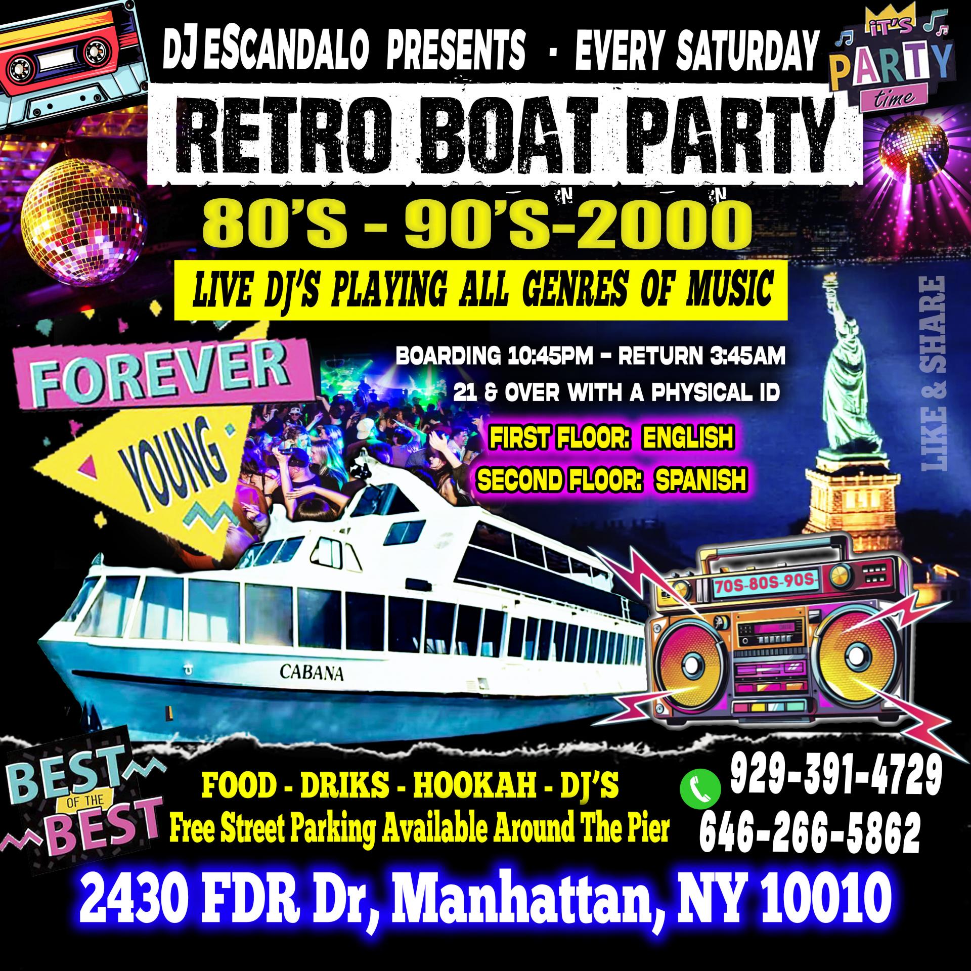 Buy tickets for Retro Boat Party - May 17 Retro Boat Party - May 17