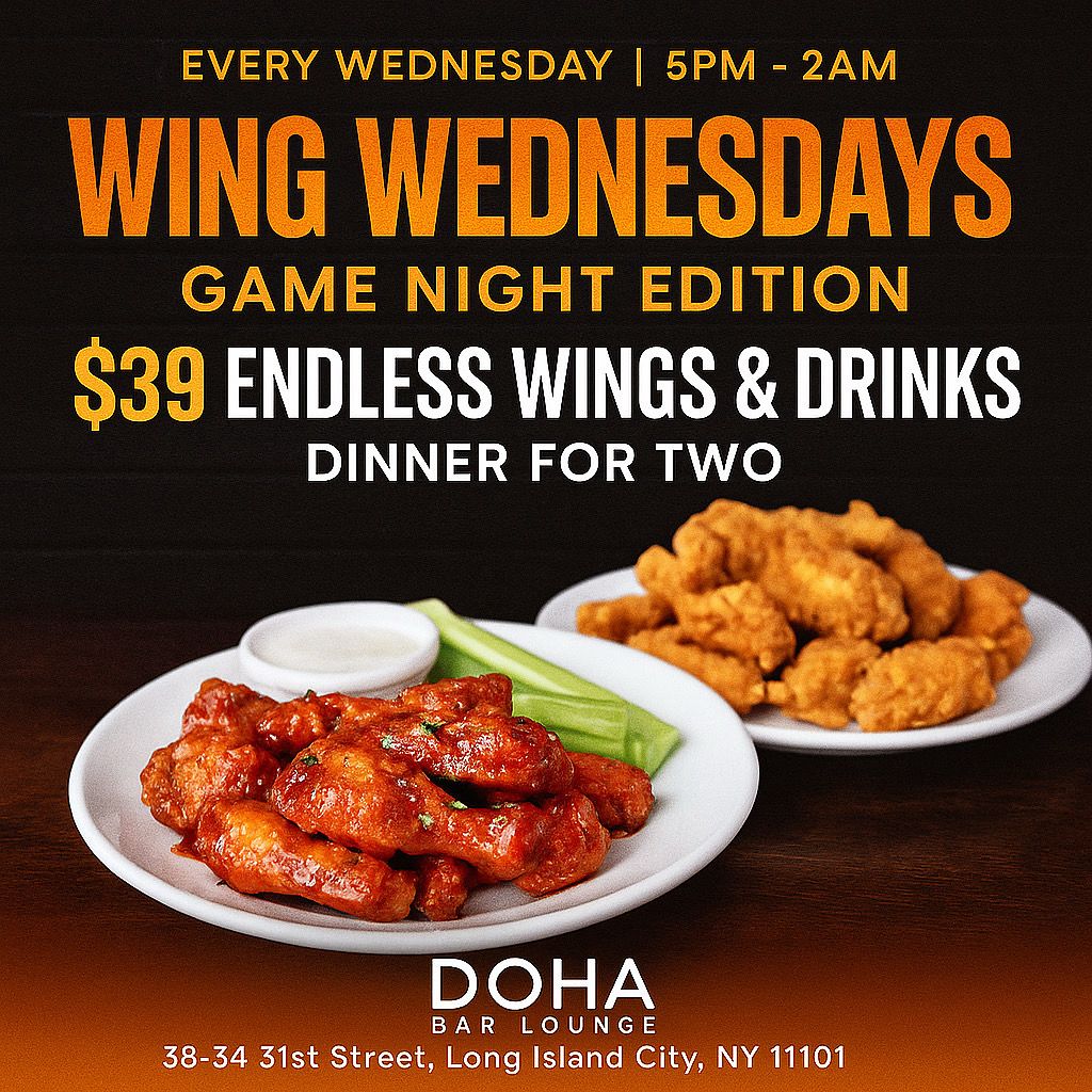 Wing Wednesdays: Game Night Edition at Doha Bar Lounge