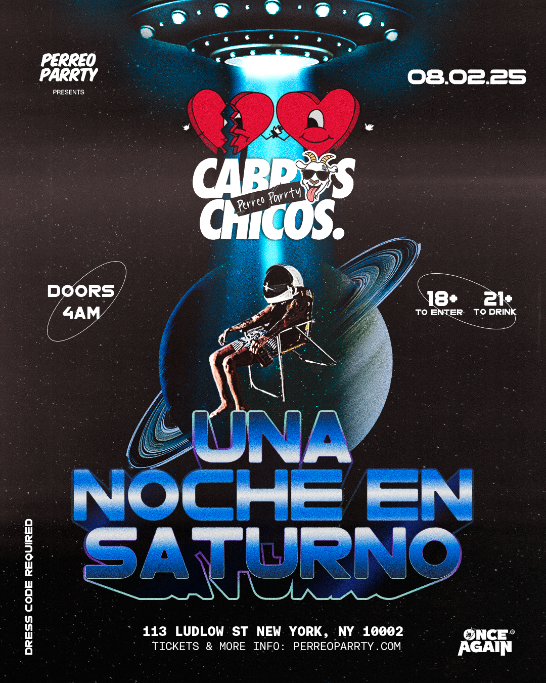 Cabros Chicos - Un Noche en Saturno Rauw Night Party in NYC - 18+